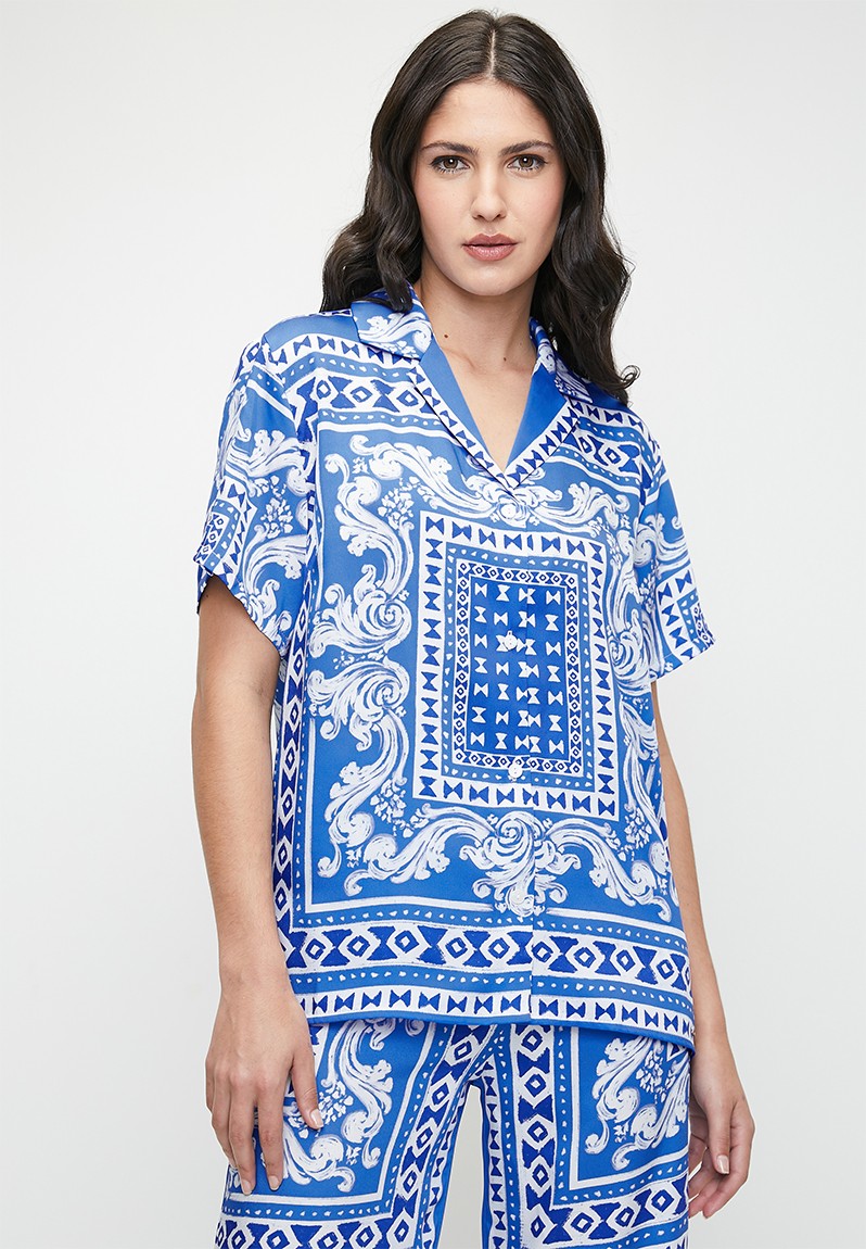 Sissy Boy Doing Fine: Bowling Shirt - Blue & White
