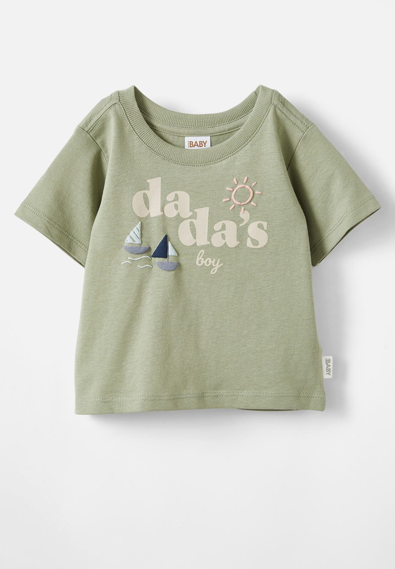 Cotton On Jamie Short Sleeve Tee - Deep Sage dada S Boy