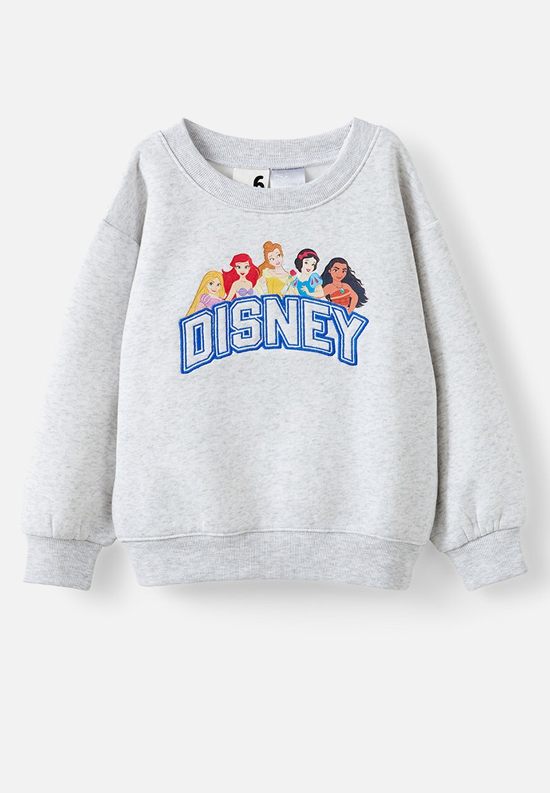 Cotton On License Dusty Fleece Crew Neck - Lcn Dis Girl Power white Marle
