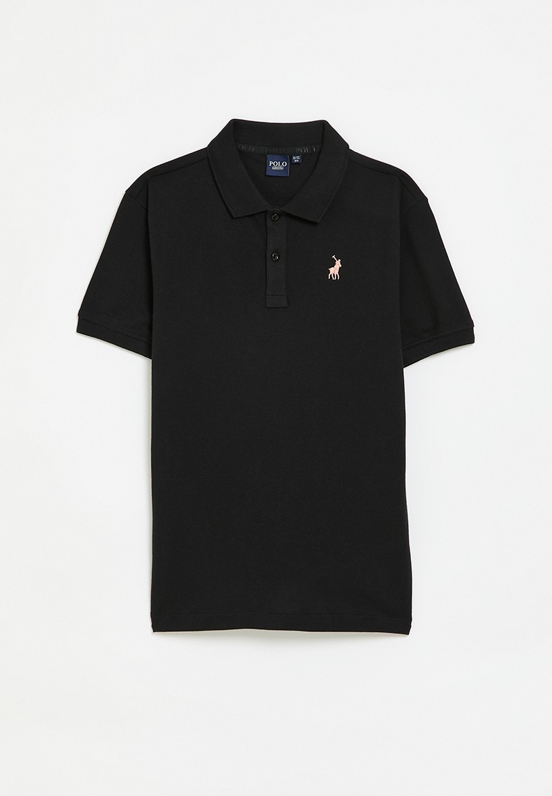 Polo Boys Austin Short Sleeve Golfer - Black