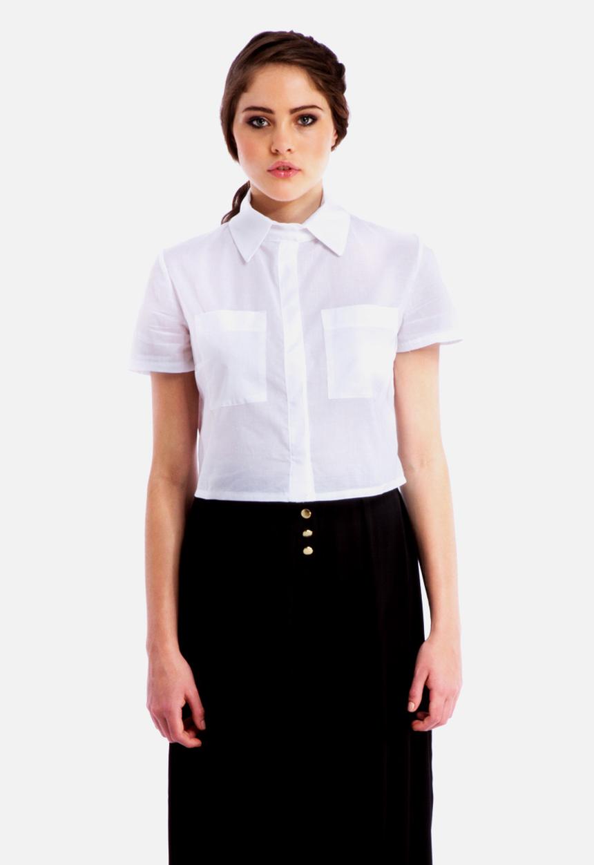 Black Eyed Susan - This is the Life Crop Shirt – White
