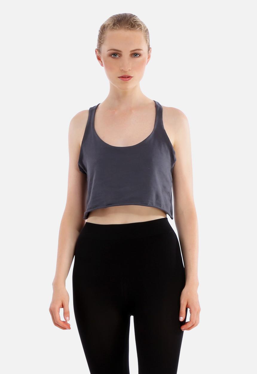 Nucleus - Crop Top Built-In Bra – Grey
