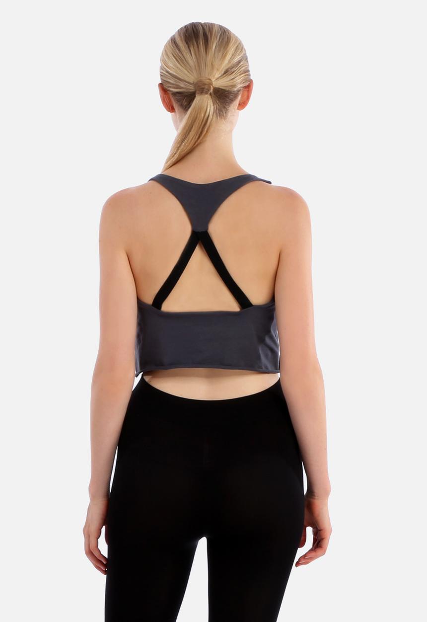 Nucleus - Crop Top Built-In Bra – Grey