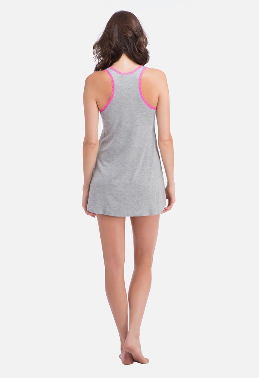 Poppy Divine - Sleeveless Sleep Shirt – Ice Grey