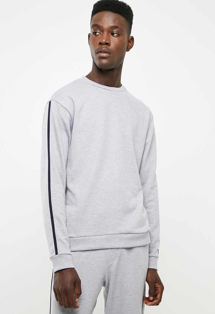 Superbalist - Crew sweater piping - grey