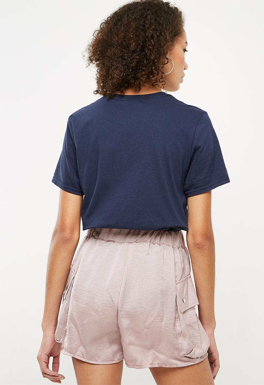 Missguided - Calabasas slogan T-shirt - navy