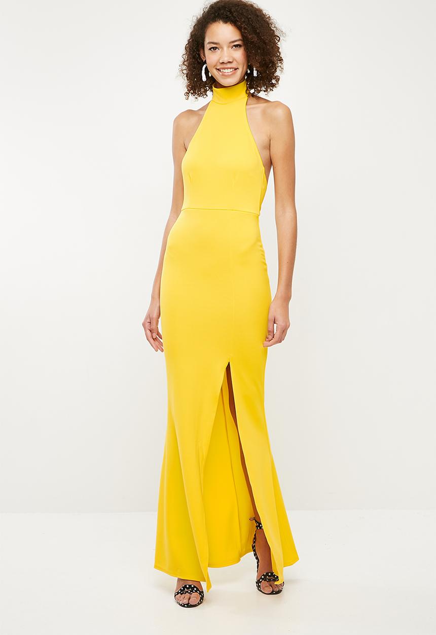 Missguided - Choker neck maxi dress - yellow