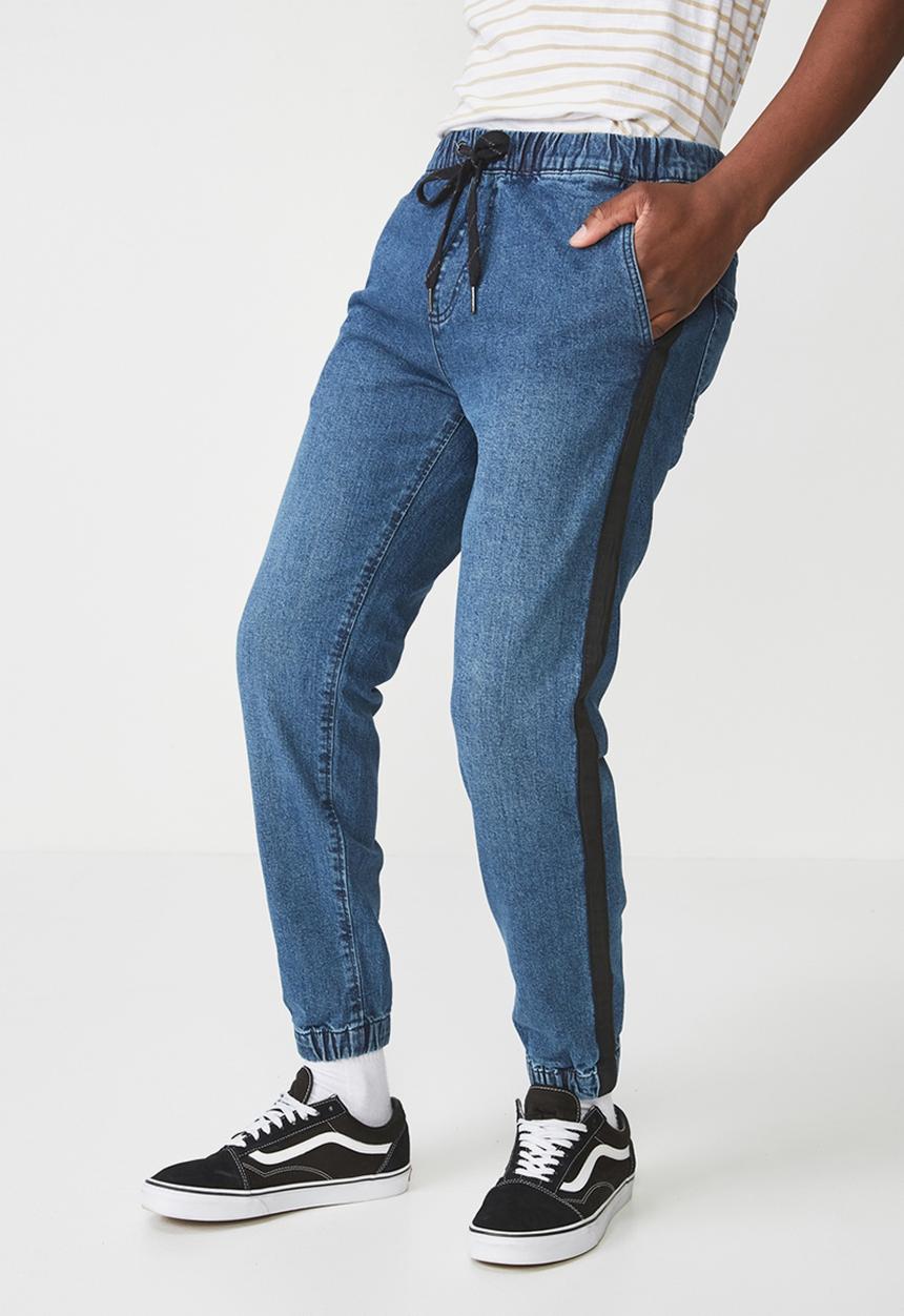 Cotton On - Drake cuffed pant - navy & white 