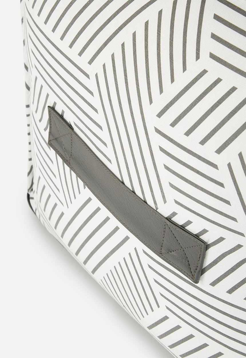 Sixth Floor - Hatch ottoman - grey & white