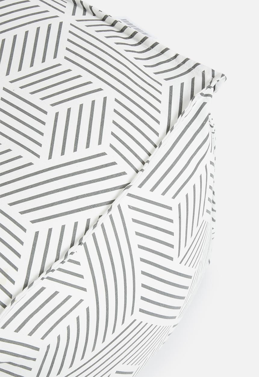 Sixth Floor - Hatch ottoman - grey & white