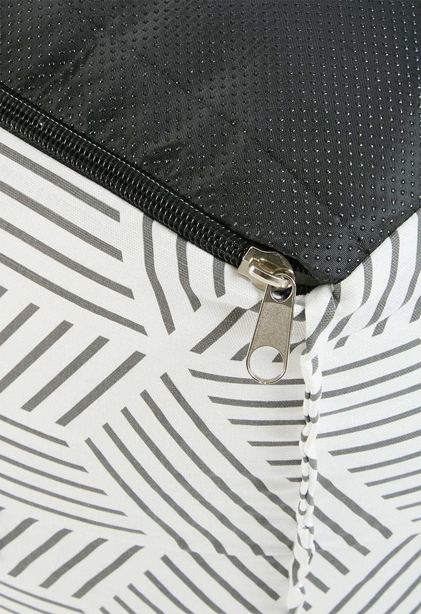Sixth Floor - Hatch ottoman - grey & white