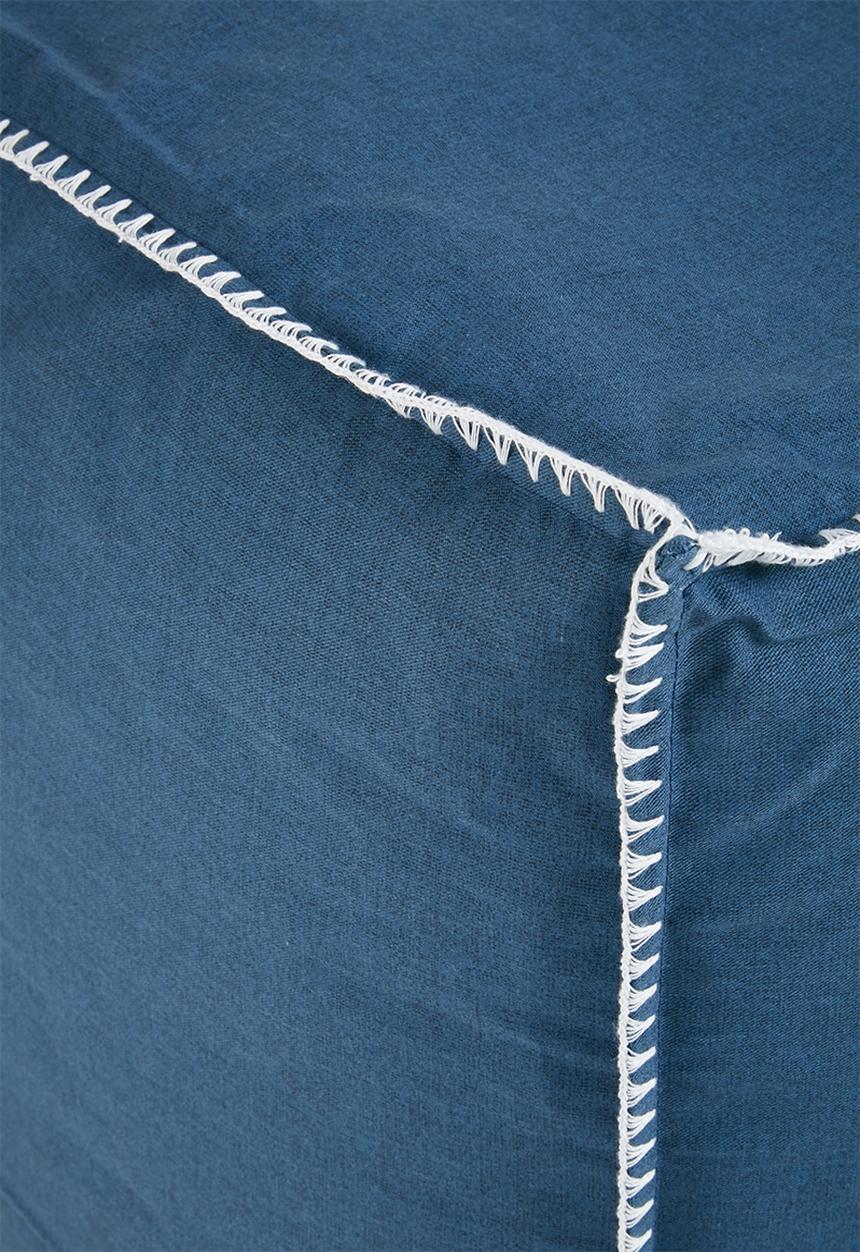 Sixth Floor - Blanket stitch ottoman - navy