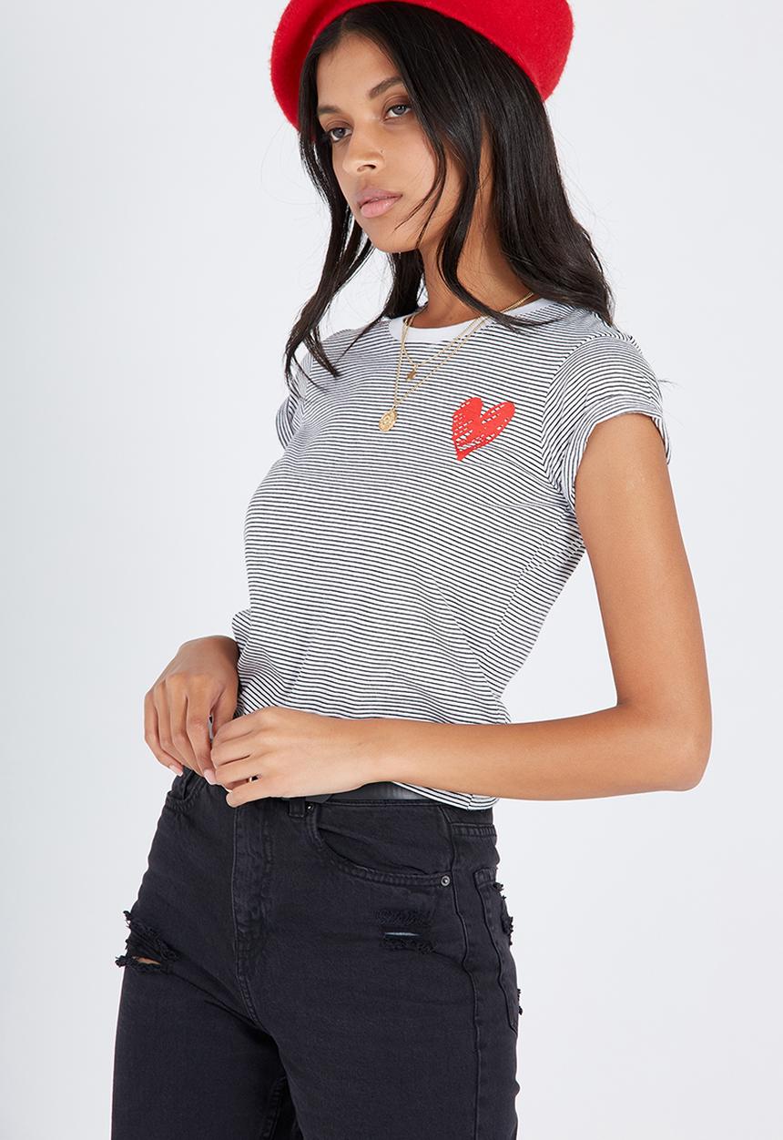 Supré  - Printed baby tee - black & white
