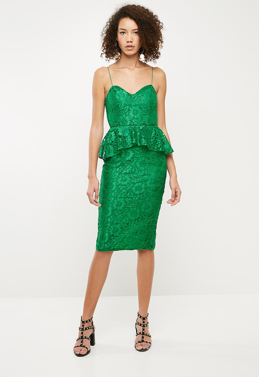 Missguided - Strappy lace midi dress - green 