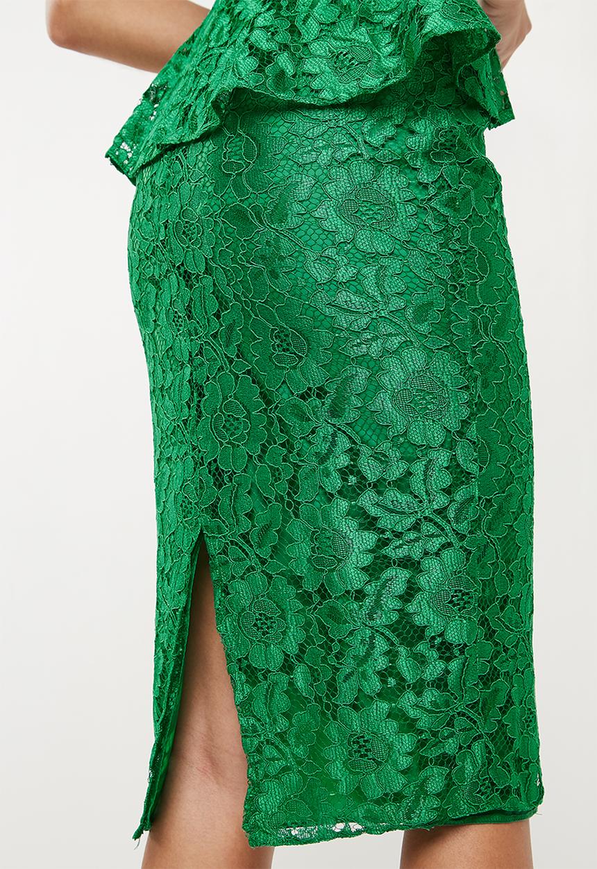 Missguided - Strappy lace midi dress - green 