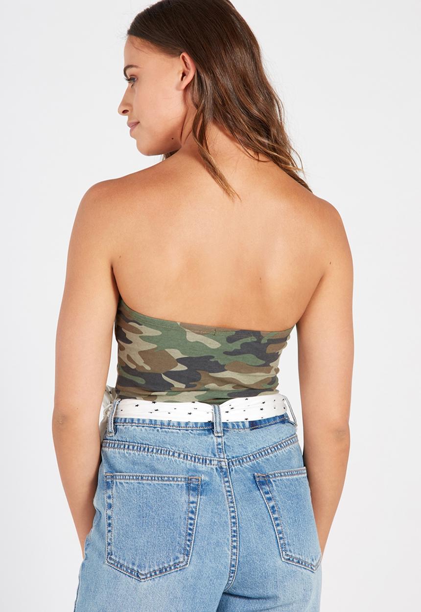Supré  - Printed long boobtube built in bra - multi 