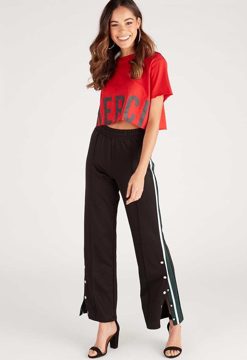 Supré  - Printed super crop tee - red