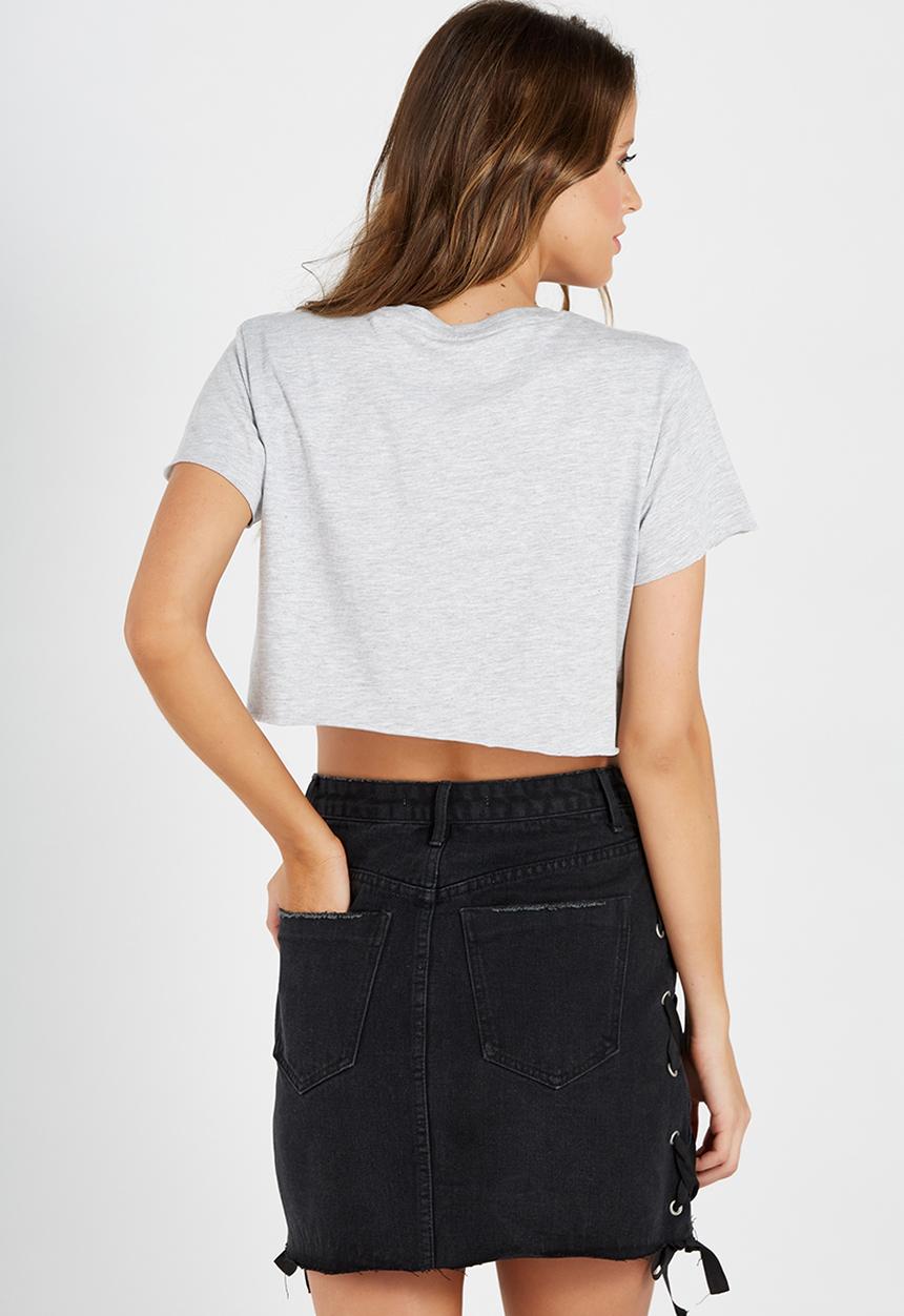 Supré  - Super crop tee - grey