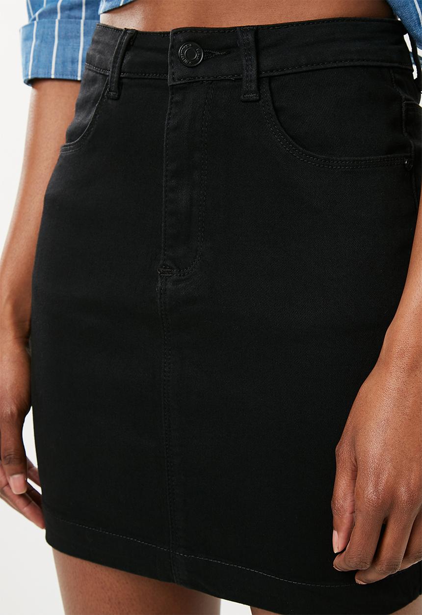 Missguided - Denim super short skirt - black
