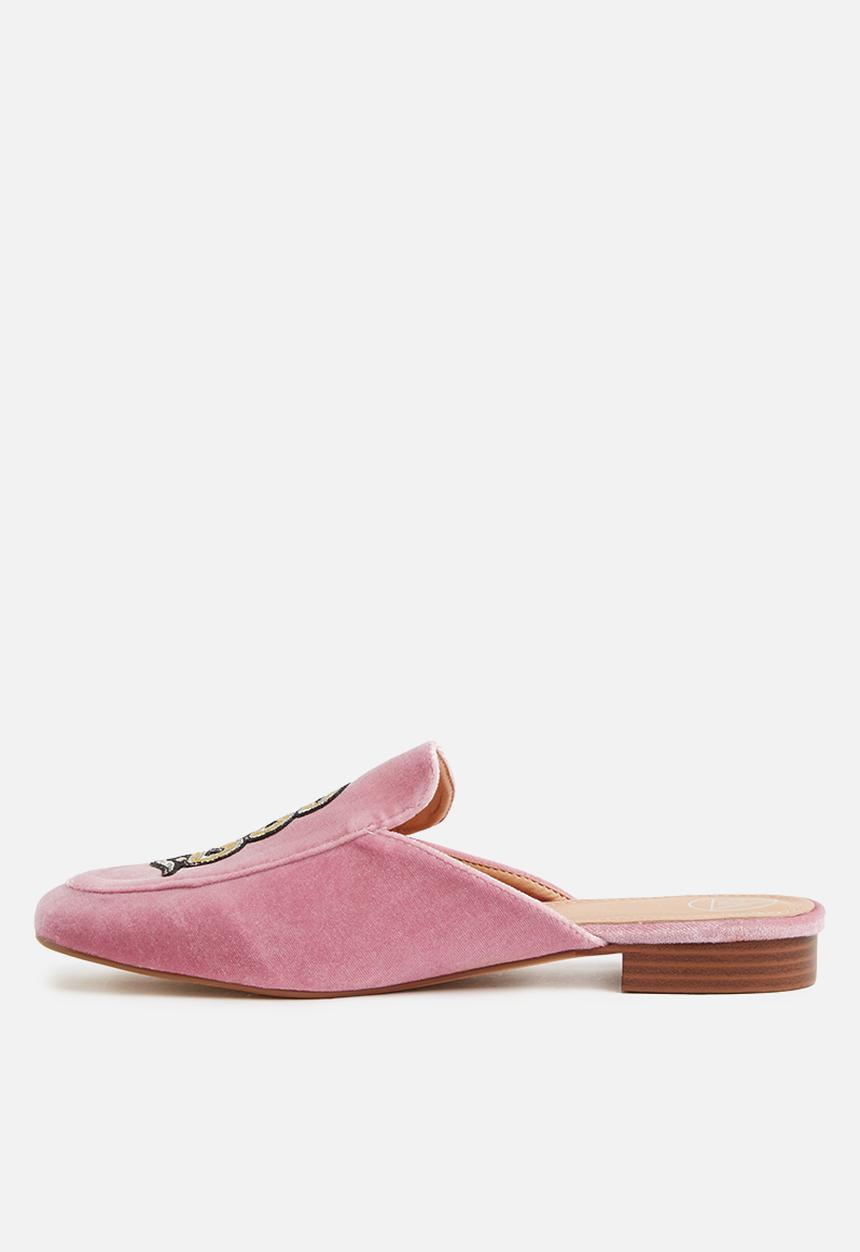 Missguided - Snake embrodied mule - pink