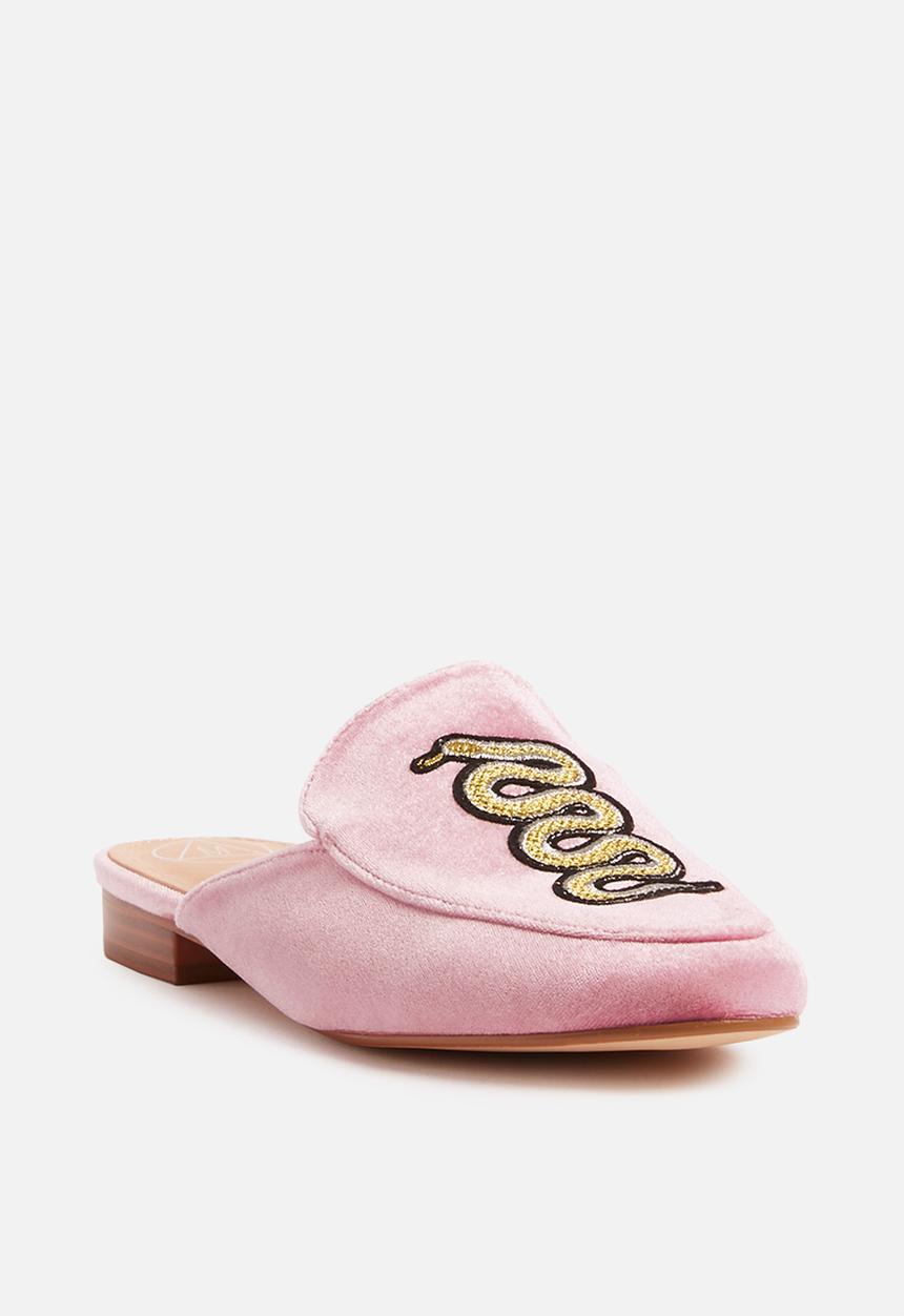 Missguided - Snake embrodied mule - pink