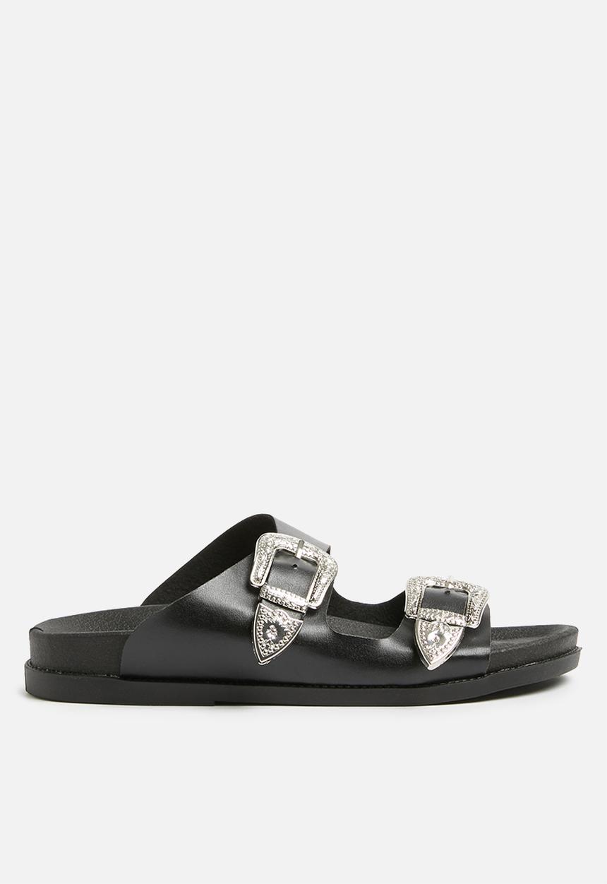 Missguided - Western double buckle jelly - black