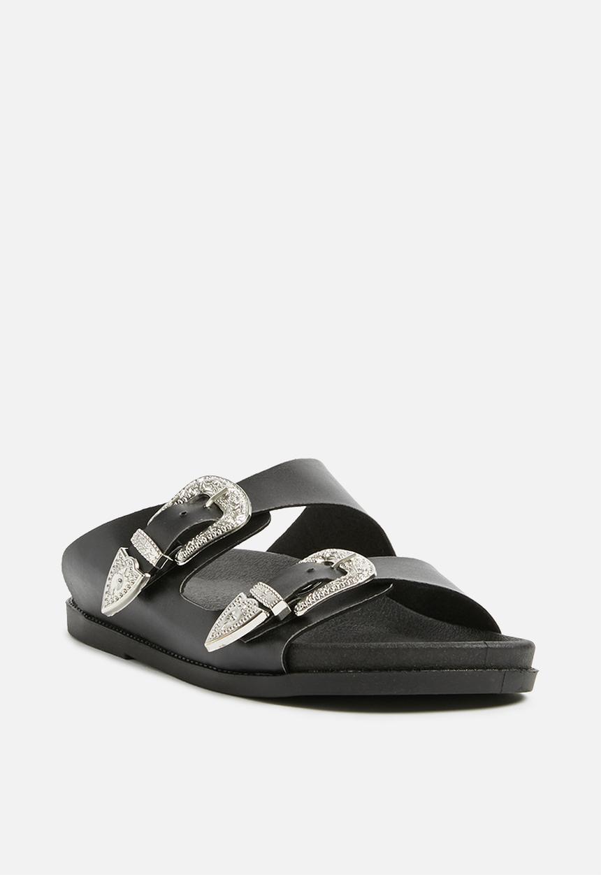 Missguided - Western double buckle jelly - black