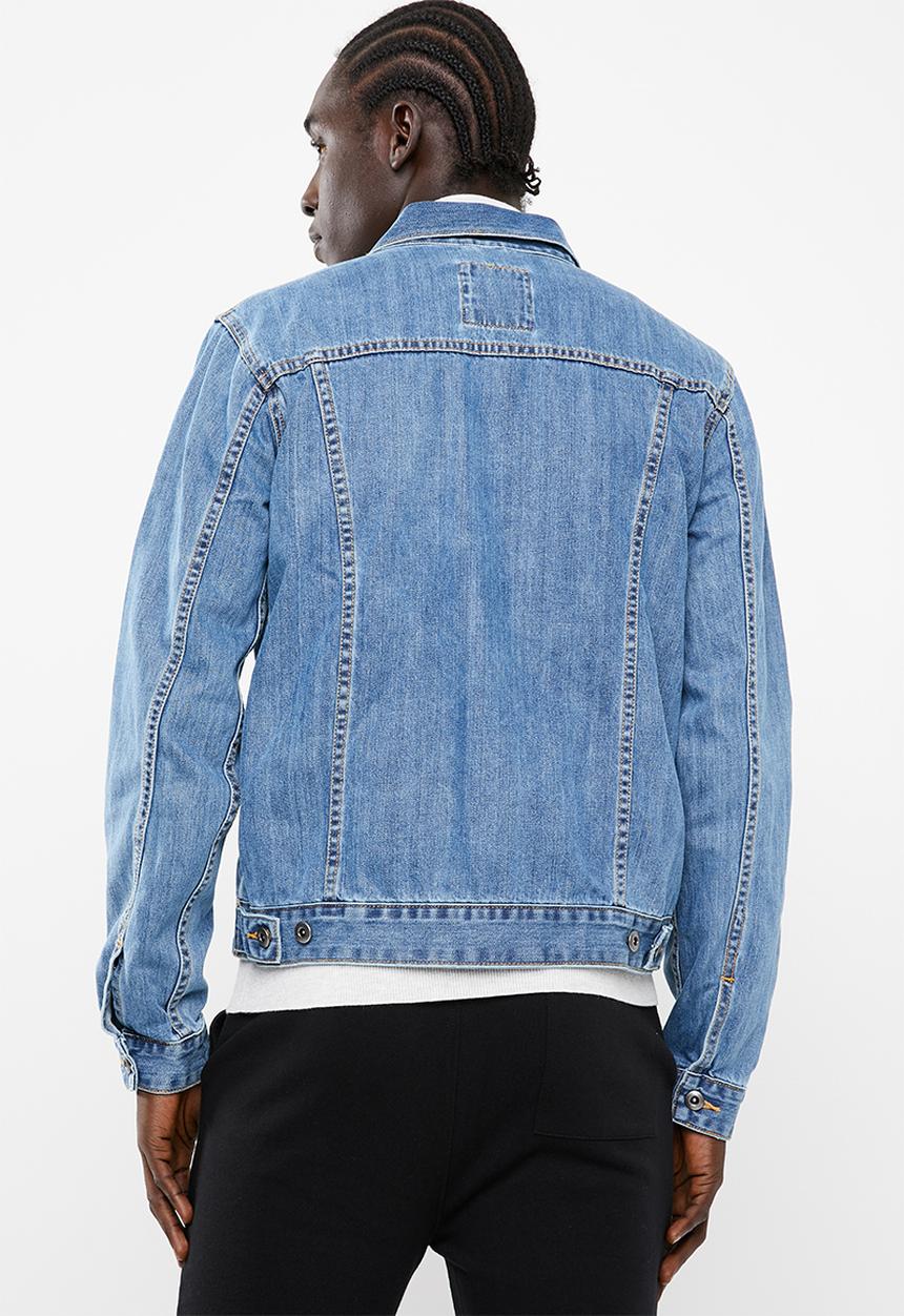 Superbalist - Basic denim trucker jacket - mid wash blue