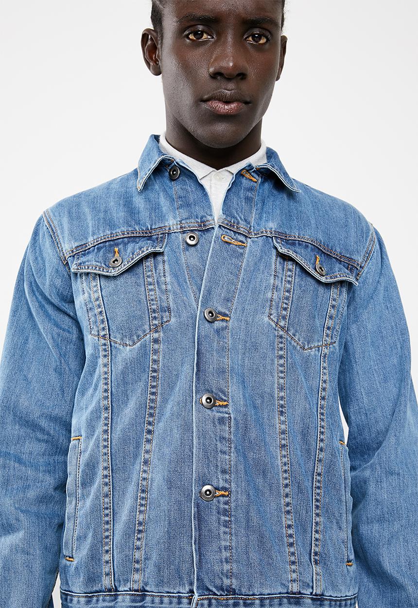 Superbalist - Basic denim trucker jacket - mid wash blue