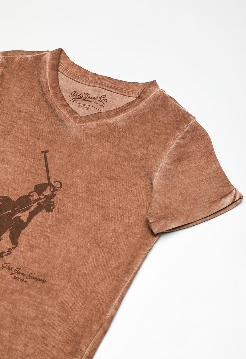 POLO - Bryce printed tee - rust