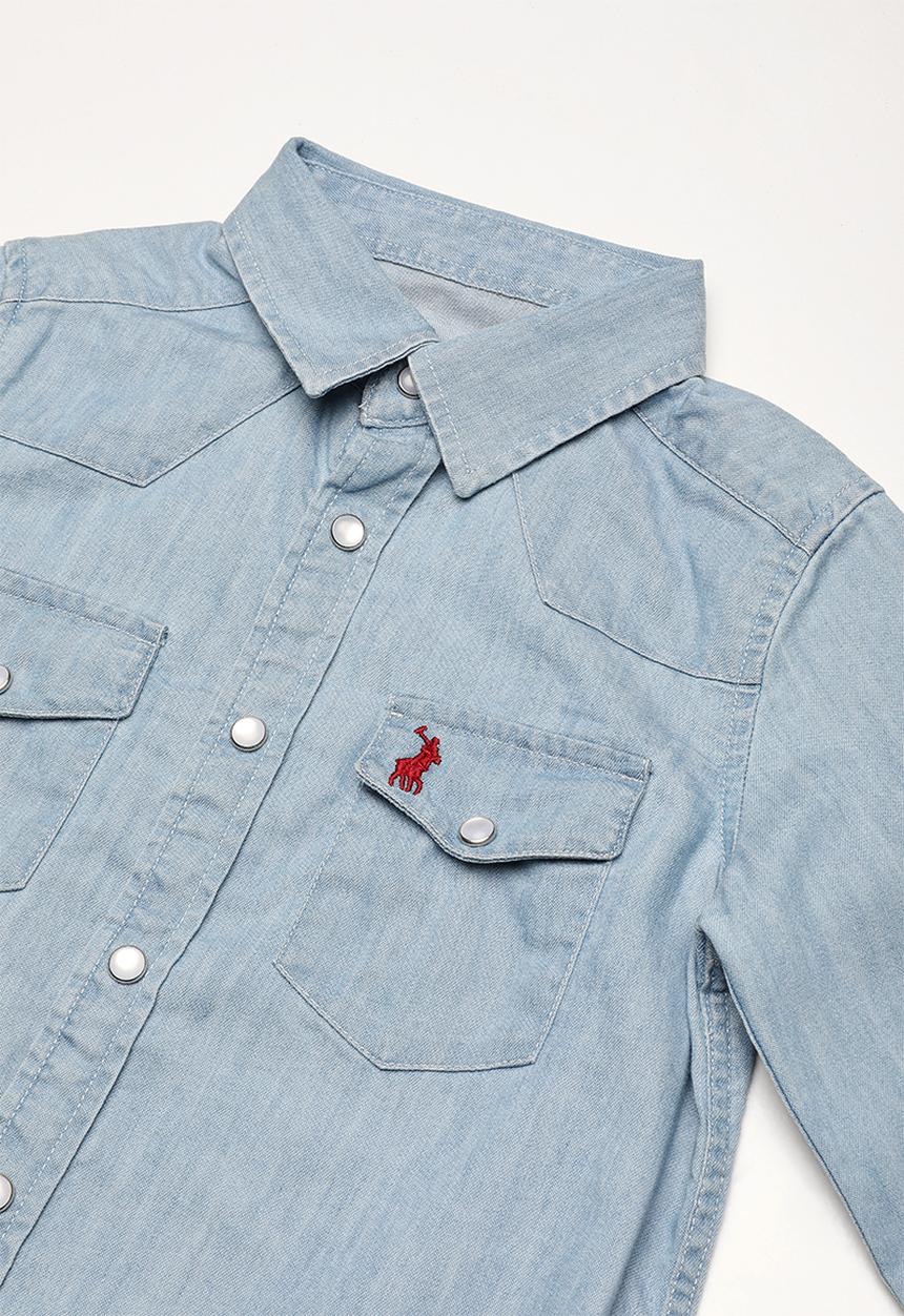 POLO - Riley denim shirt - blue