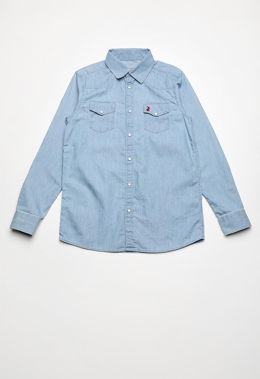 POLO - Riley denim shirt - blue