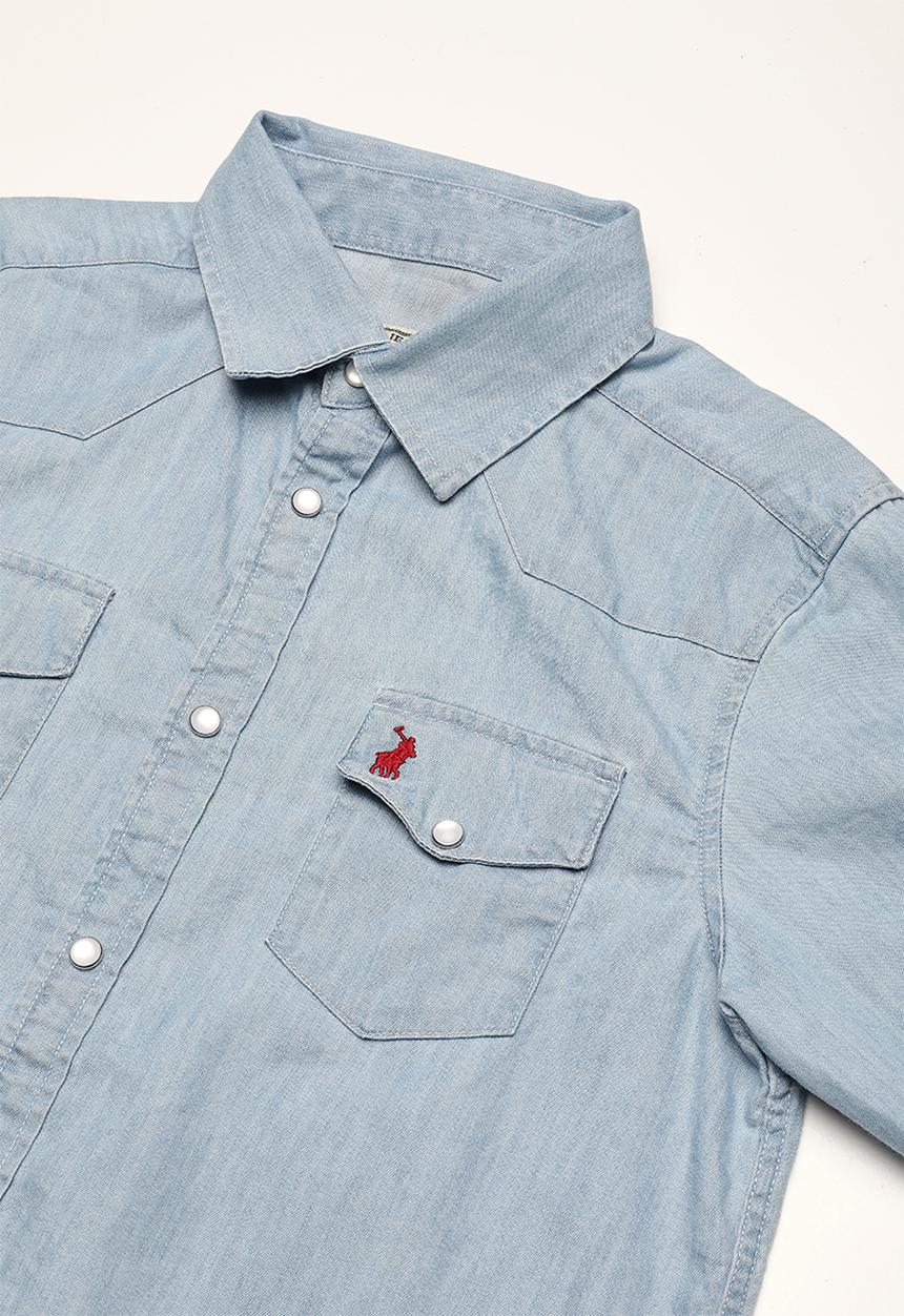 POLO - Riley denim shirt - blue