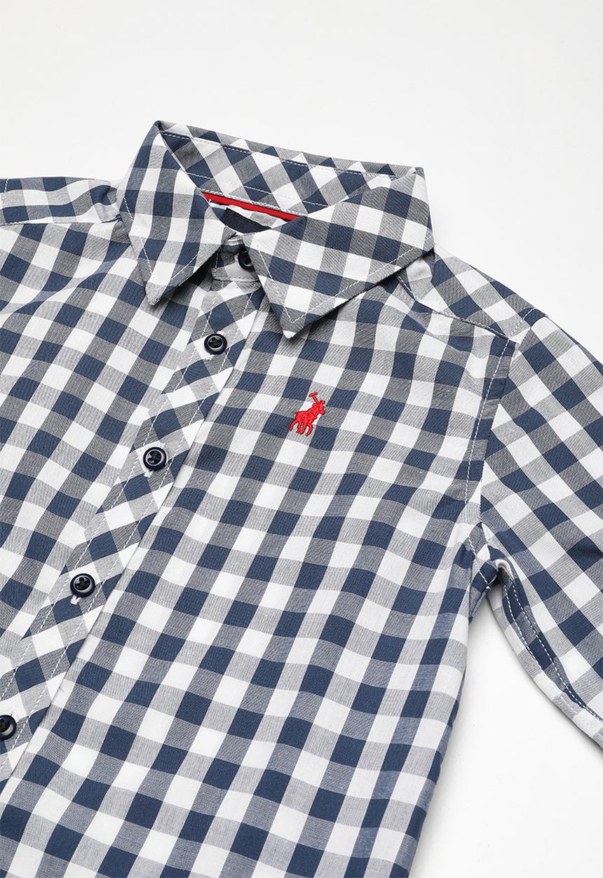 POLO - Cooper checked shirt - navy