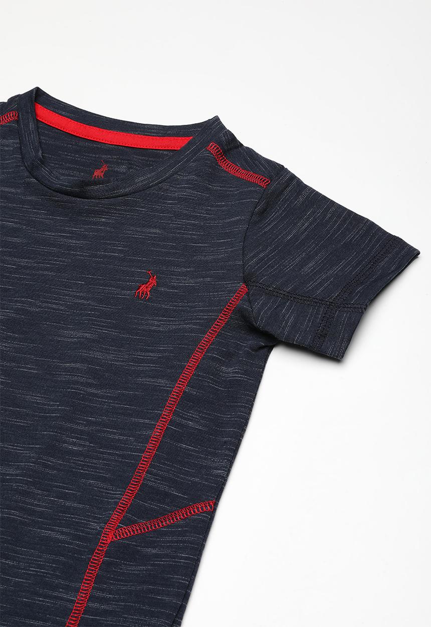 POLO - Ashton panelled tee - navy