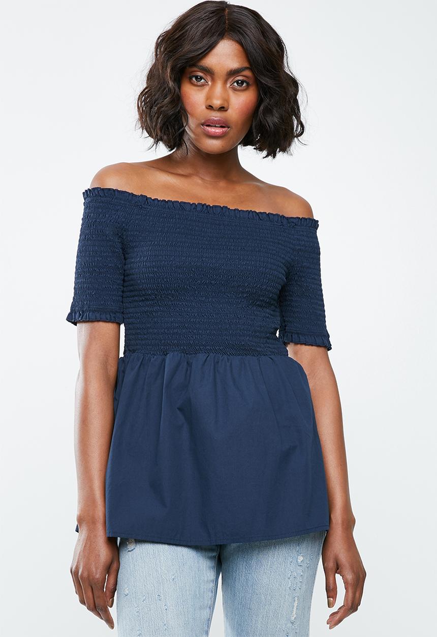 Jacqueline de Yong - Damilla off shoulder top - navy