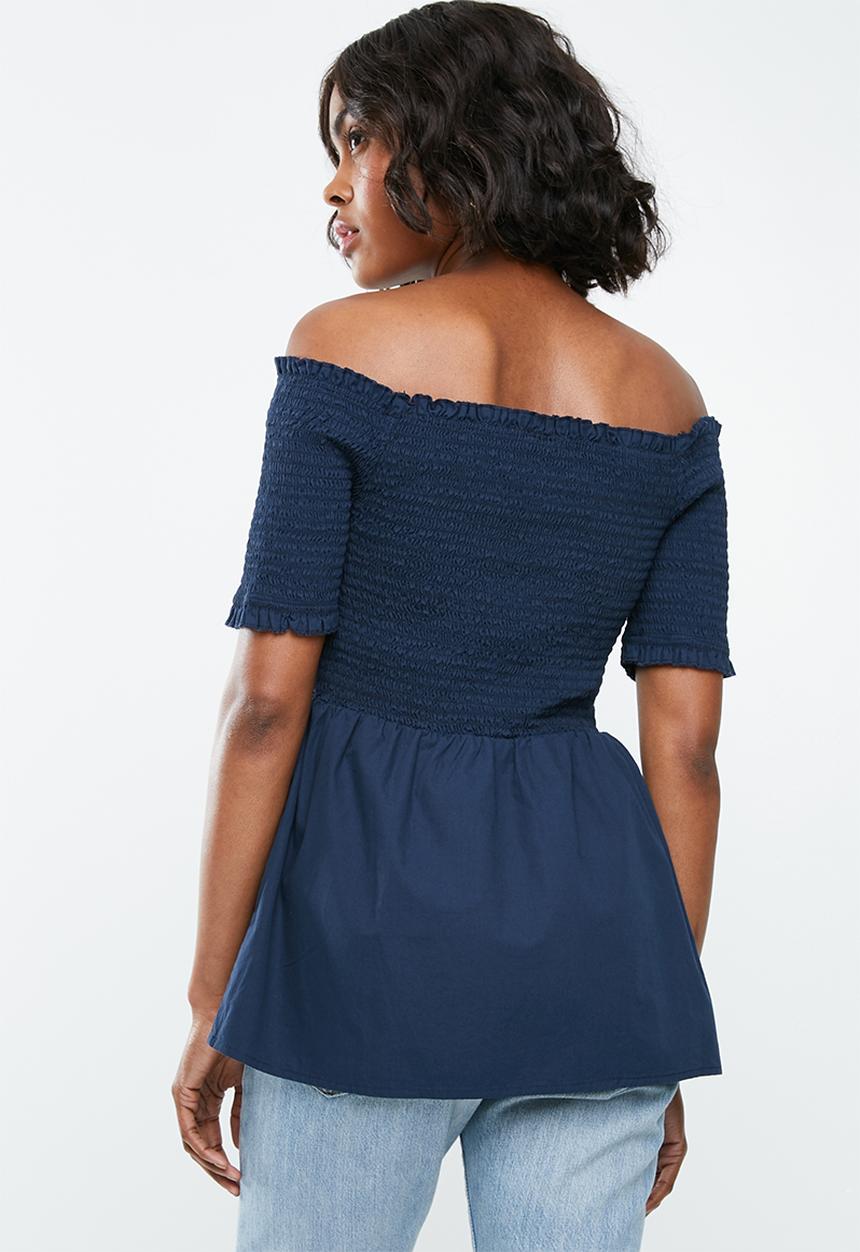 Jacqueline de Yong - Damilla off shoulder top - navy