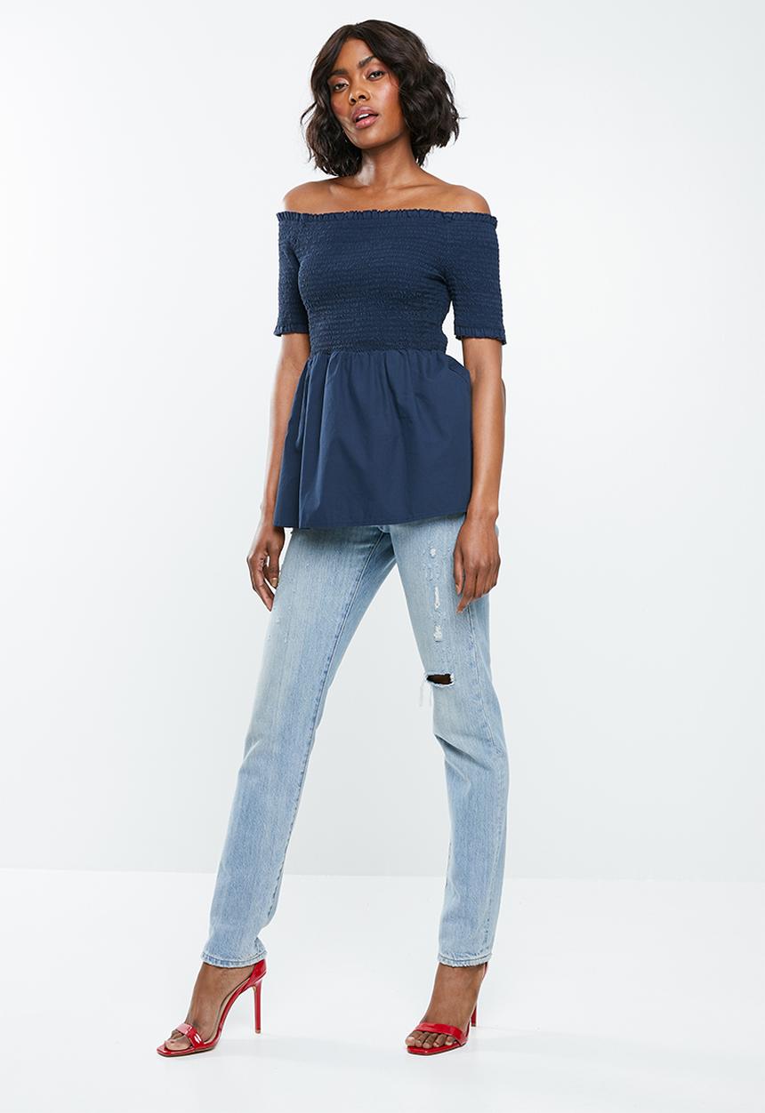 Jacqueline de Yong - Damilla off shoulder top - navy