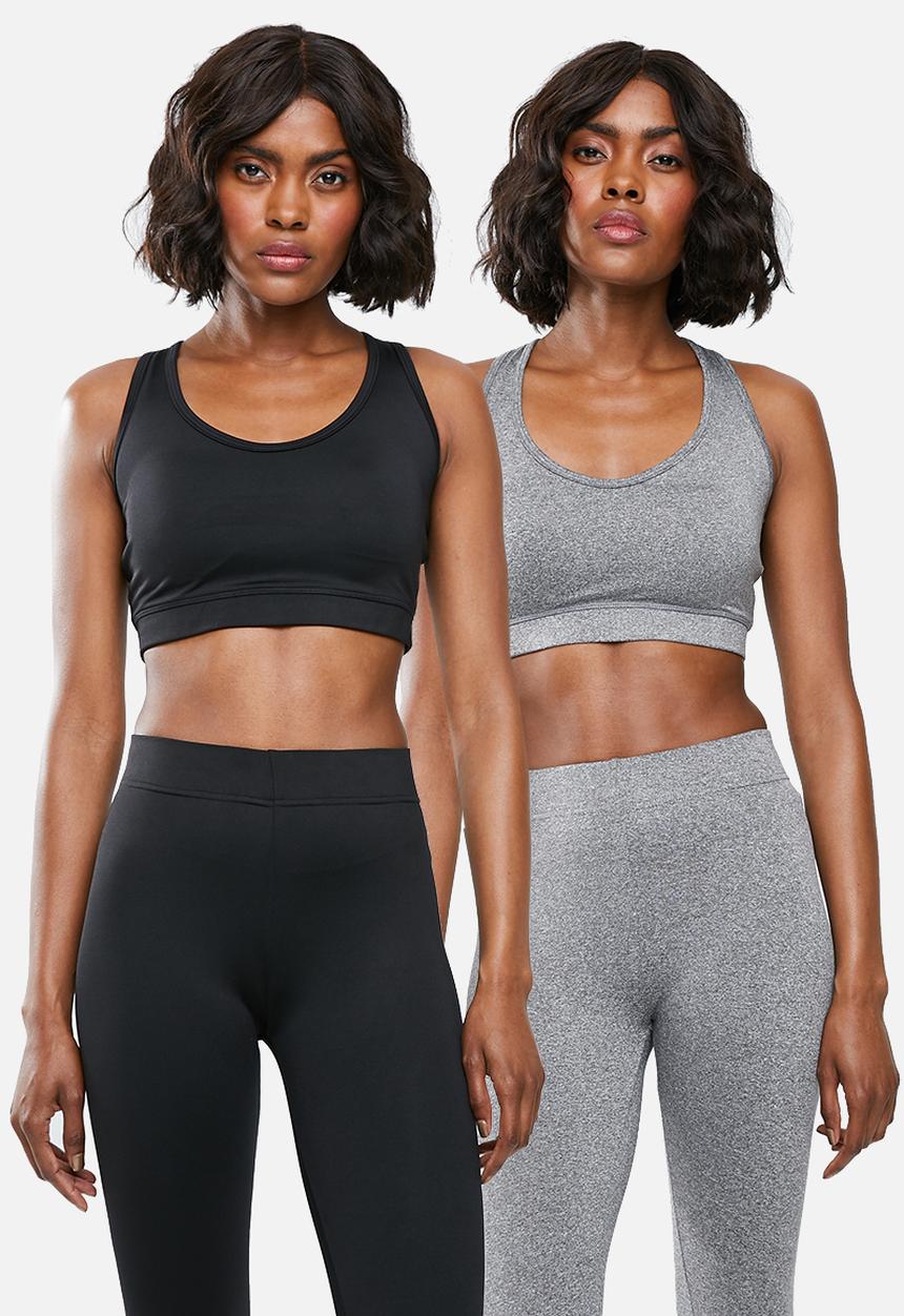 Superbalist - Core bra 2 pack - black & grey 