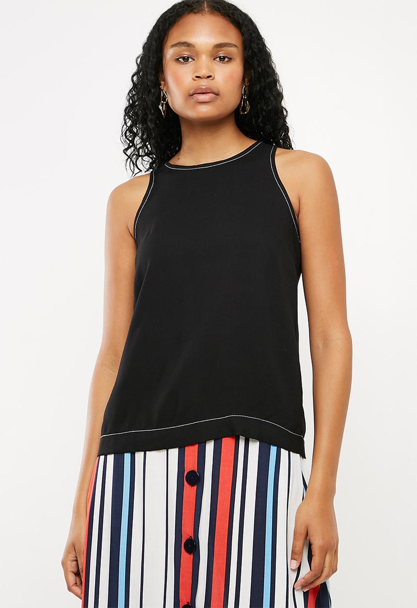 Superbalist - Contrast stitch vest - black