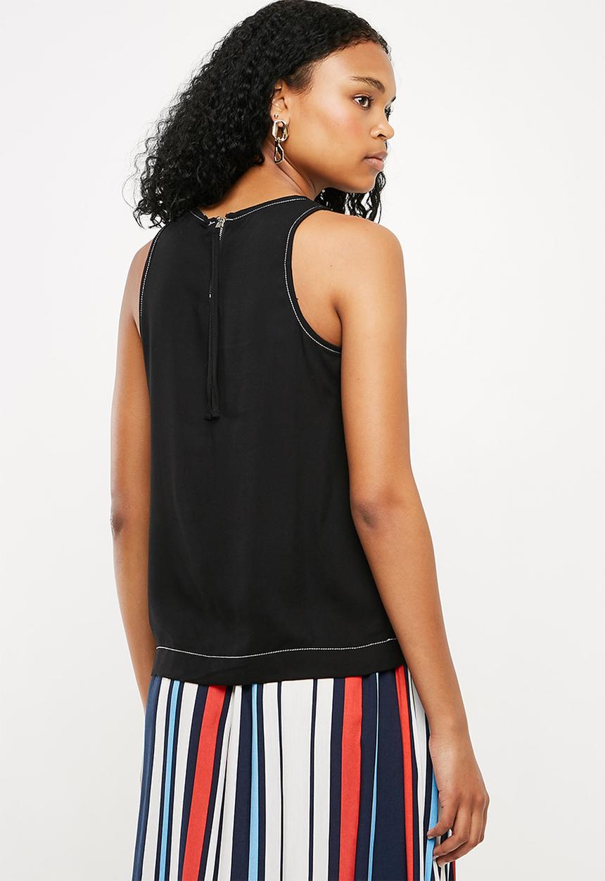 Superbalist - Contrast stitch vest - black