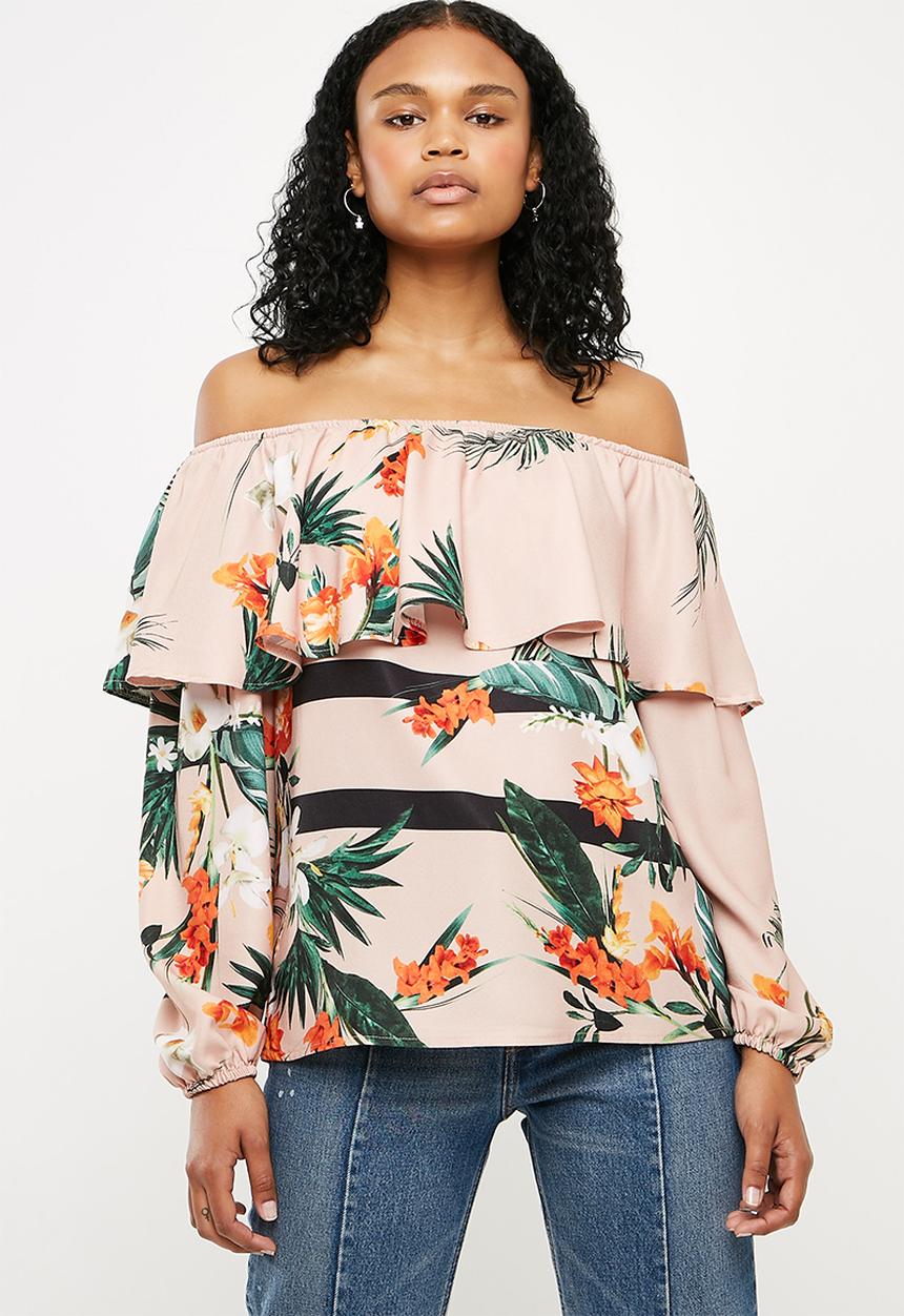 Superbalist - Frilled off the shoulder blouse - multi
