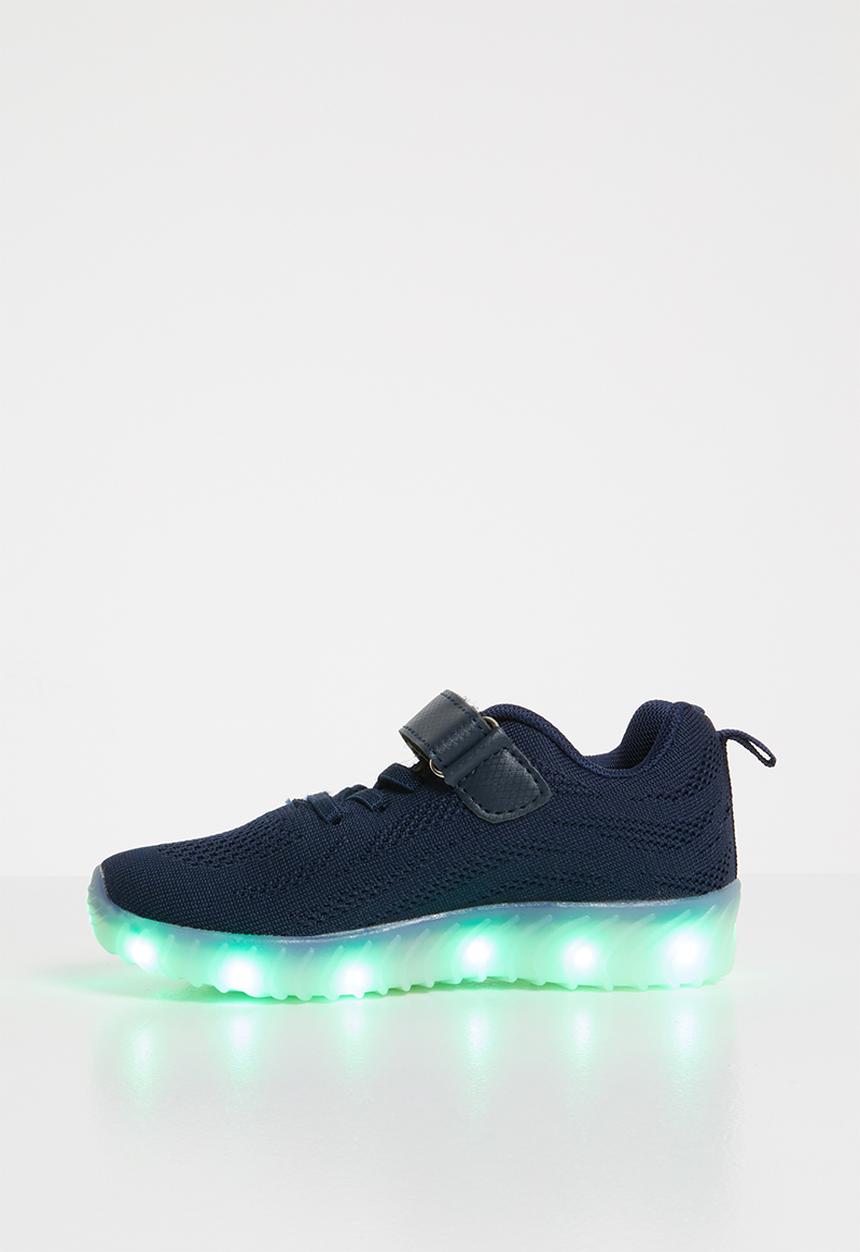 Pop Candy - Light up velcro strap sneaker - navy