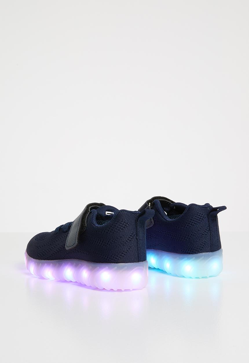 Pop Candy - Light up velcro strap sneaker - navy