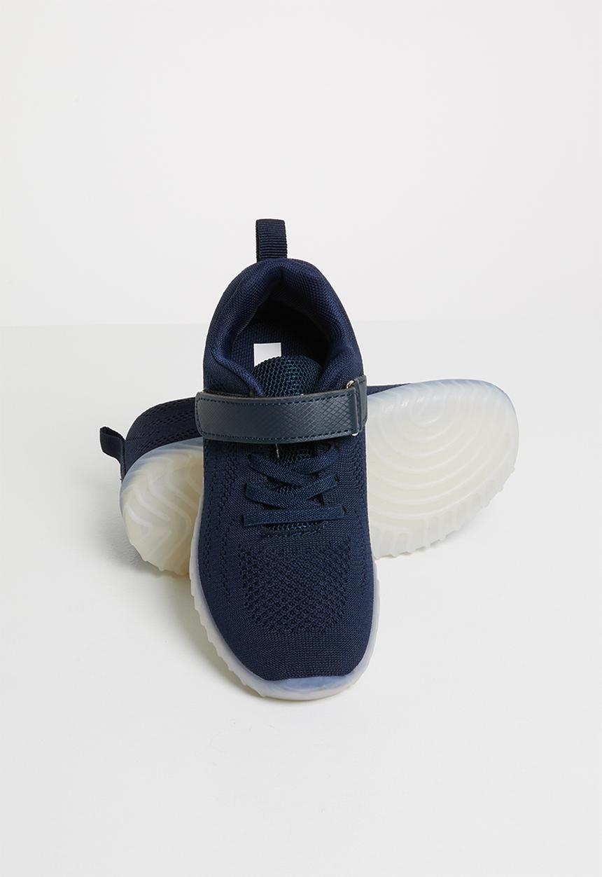 Pop Candy - Light up velcro strap sneaker - navy