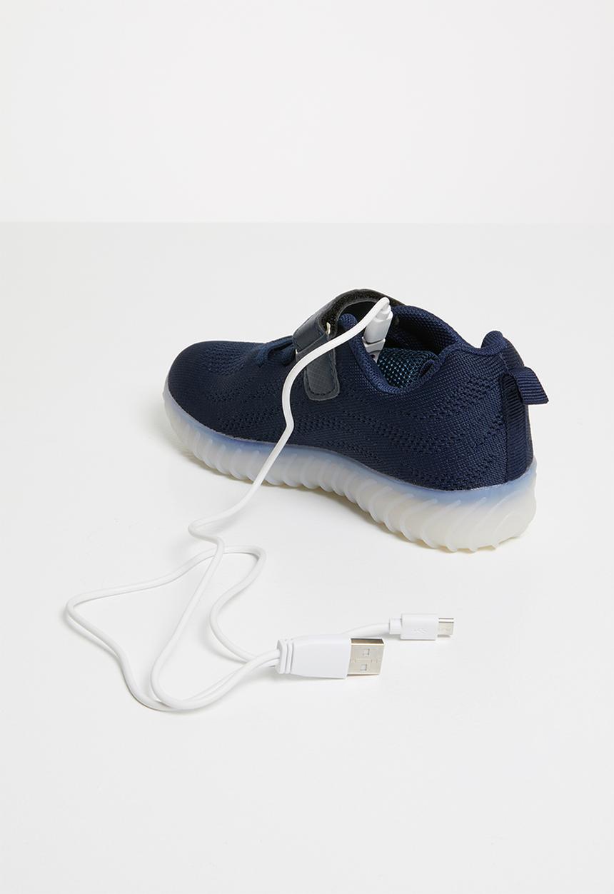 Pop Candy - Light up velcro strap sneaker - navy
