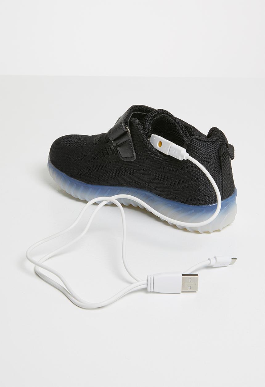 Pop Candy - Light up velcro strap sneaker - black