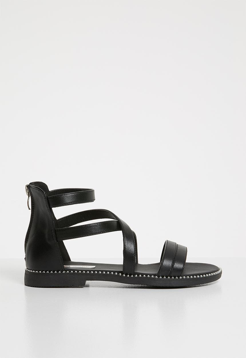 Pop Candy - Gladiator flat sandal - black
