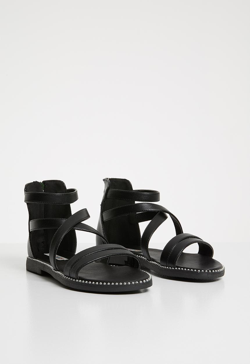 Pop Candy - Gladiator flat sandal - black
