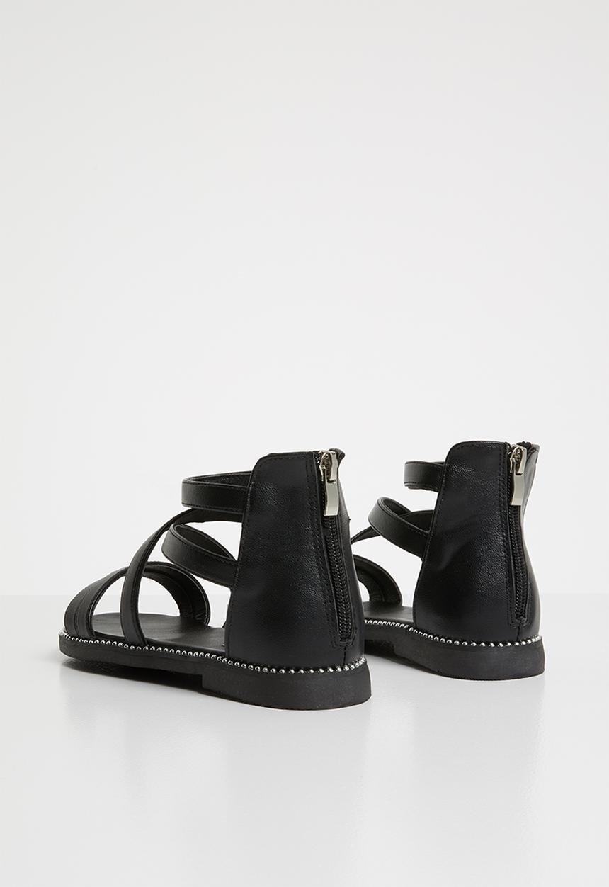 Pop Candy - Gladiator flat sandal - black